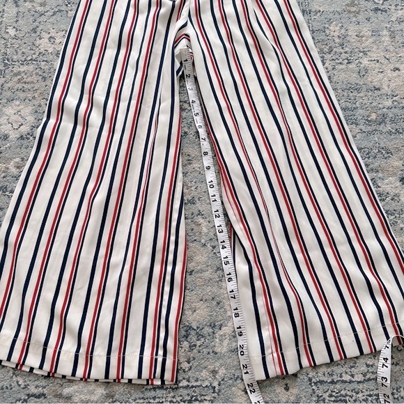 Zara striped wide leg cropped trouser pants - Picture 6 of 9